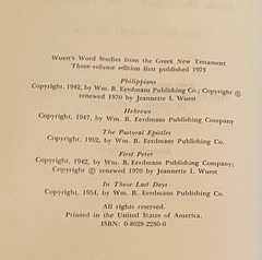 Word Studies In The Greek New Testament Vol 1 & 2 Kenneth Wuest 1973 HC