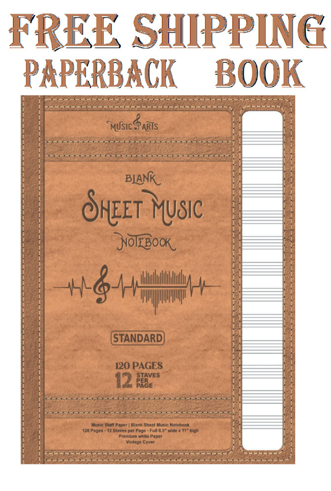 Blank Sheet Music Notebook | Music Manuscript Paper Notebook | 120 Pages | 12 St