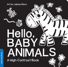 Hello, Baby Animals: A Black-and-White Board Book for Babies That Helps Visual D