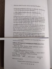 What the Bible Teaches About Spiritual Warfare Robert Dean, Thomas Ice PB