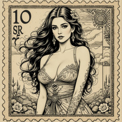 Adult Coloring Pages Antique Stamp Girls 500+ Printable Pages
