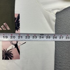 Adidas Shirt Men XL Off White MT Lens Pocket Graphic Loose Fit Cotton Basketball