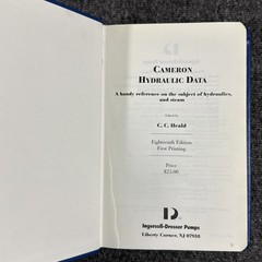 Cameron Hydraulic Data (18th Edition) 1st Printing Ingersoll Dresser Pumps