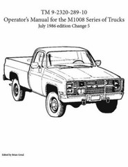 TM 9-2320-289-10 Operator’s Manual for the M1008 series of trucks, Like New U…