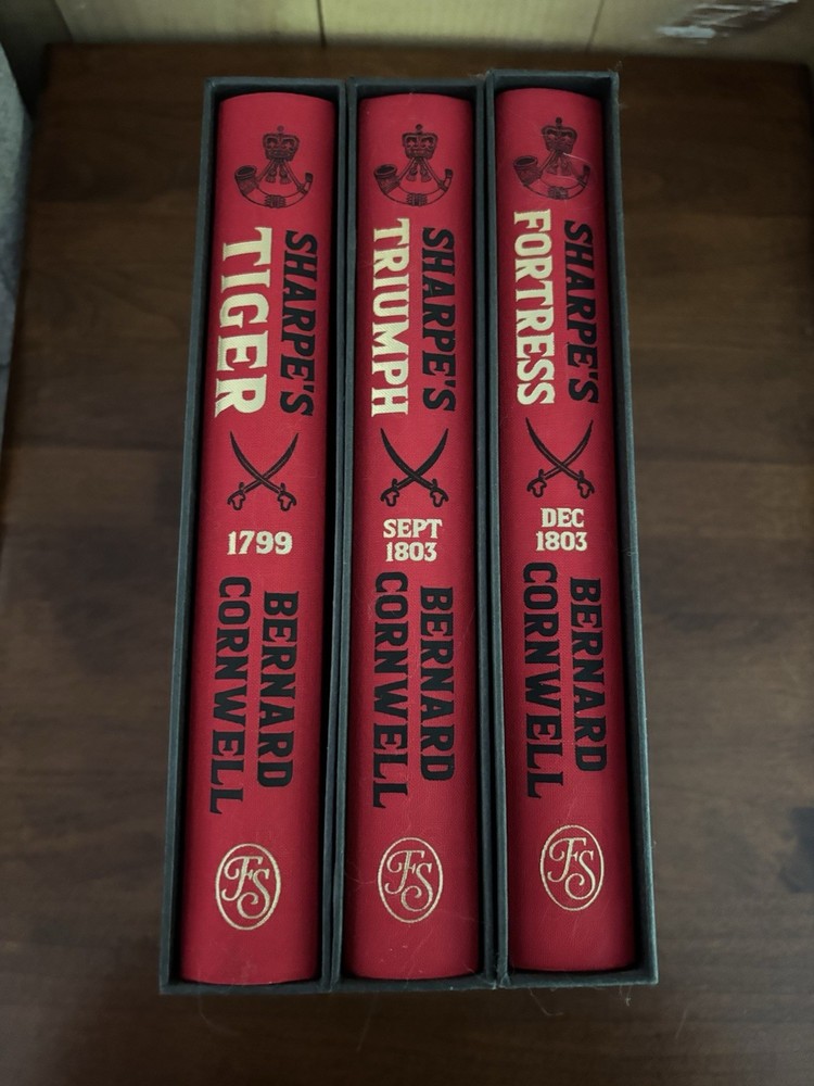 SHARPE’S TIGER/TRIUMPH/FORTRESS Bernard Cornwell Folio Society.