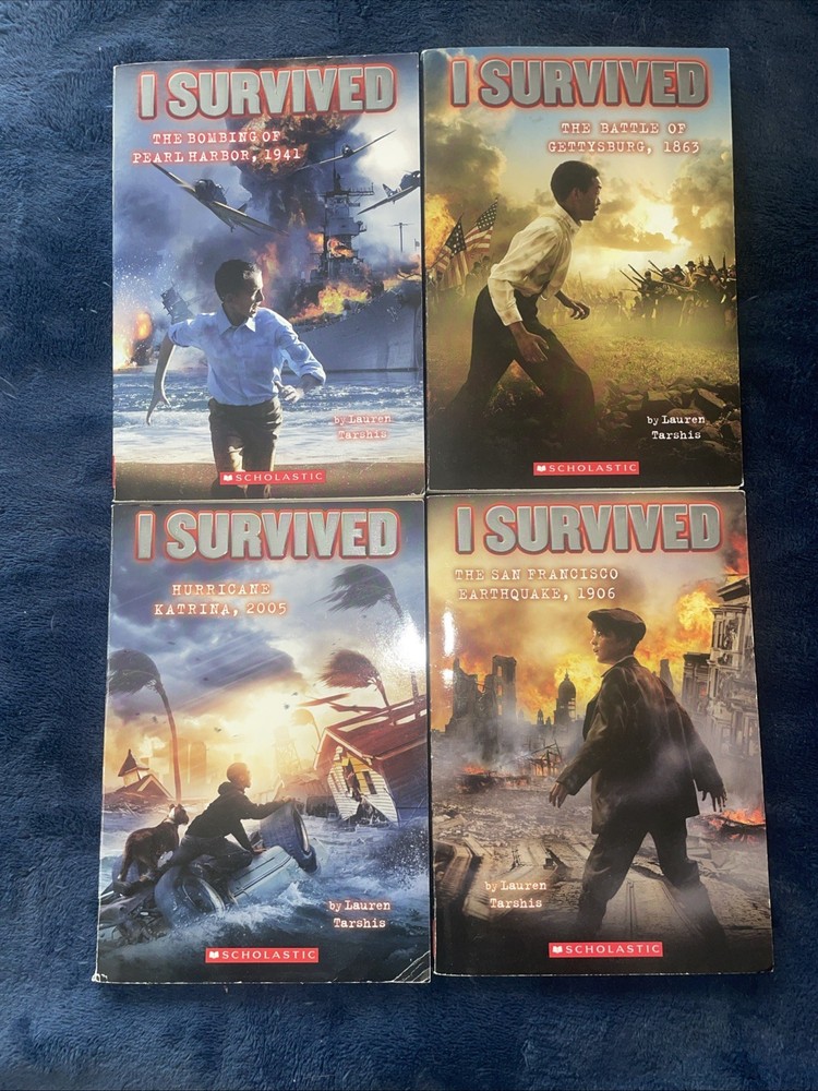 I SURVIVED BOOKS LOT OF 4 PAPERBACK BOOKS SCHOLASTIC READING LEVEL GRADE 4