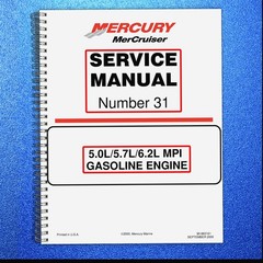 MERCURY MerCruiser No. 31 5.0 – 6.2L Gas SERVICE MANUAL FRONT & BACK FOLDOUTS!