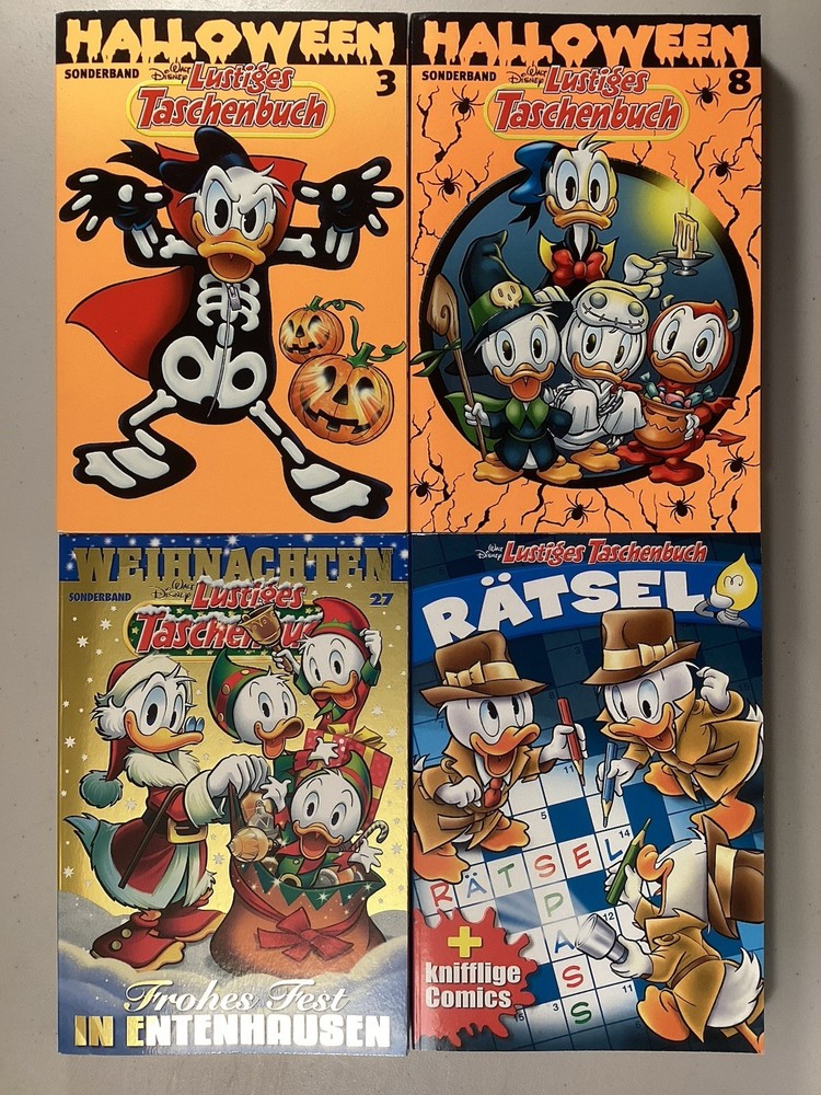 4 Volumes Of Lustiges Taschenbuch German Disney Stories