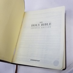 NIV Holy Bible Journal Edition 2015 Zondervan Brown Leatherette Personalized