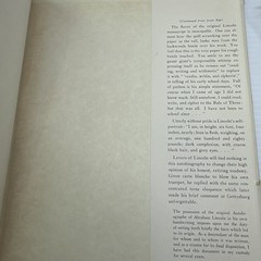 Abraham Lincoln’s Autobiography Robert Dale Richardson 1952 HC Beacon Press