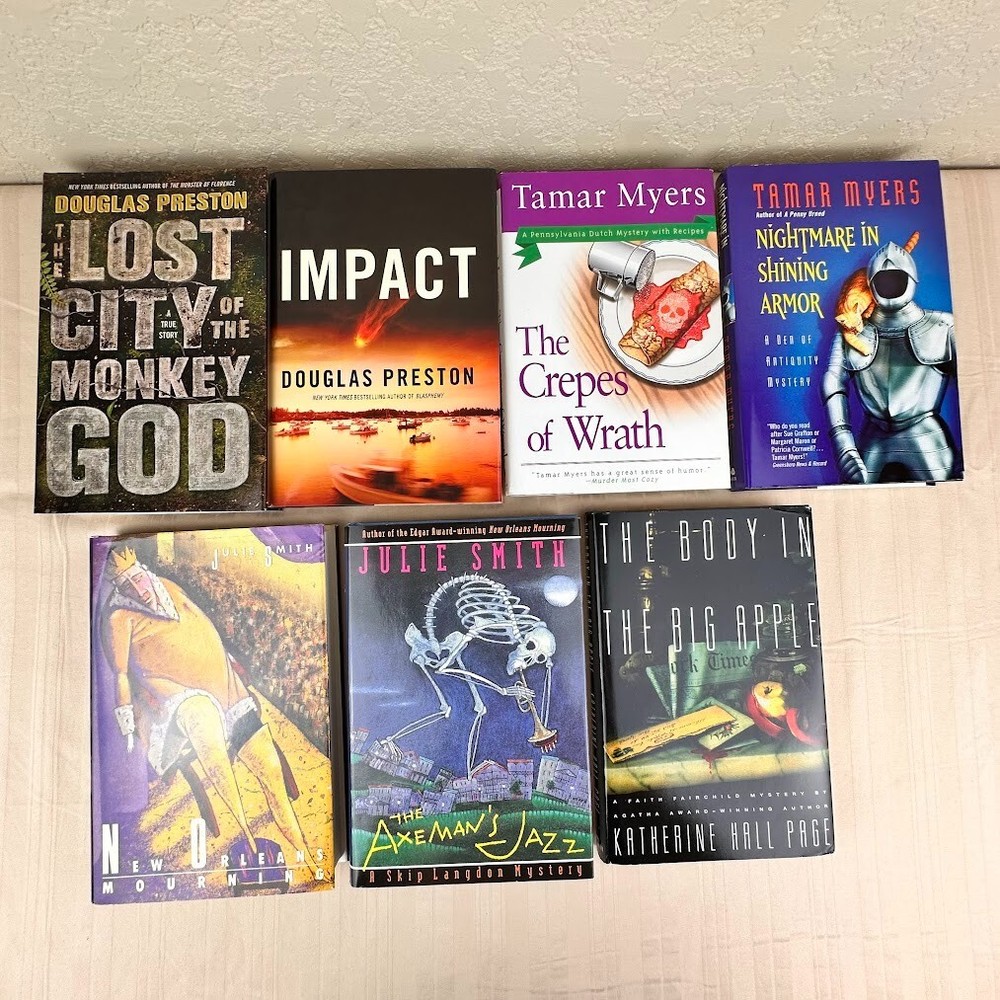 7x Hardcover Novels Multiple Titles & Authors Mystery, Crime, Thriller, Suspense