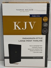 KJV, Paragraph Bible, Large Print 10-Pt, Black Leather-Soft, King James Version