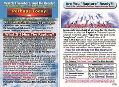 BIBLE, Gospel Tracts: THE RAPTURE, PK of 32 Units, 16 Pages Each.