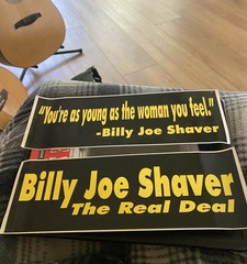 Billy Joe Shaver Honky Tonk Hero hardback signed with Bumper stickers