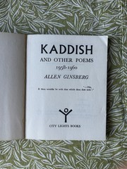Allen Ginsberg – Kaddish and Other Poems, 1958-1960 – 8th Printing