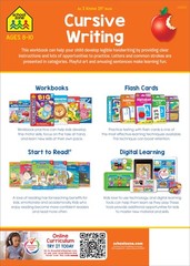 School Zone Cursive Writing Workbook, 3rd-4th Grade Handwriting Practice