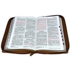 Biblia con Cierre Letra Grande 12 puntos RV1960 imi piel café con indice