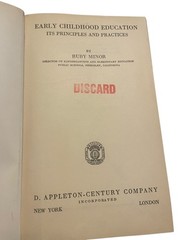 Early Childhood Education Its Principles and Practices Ruby Minor 1937 D.
