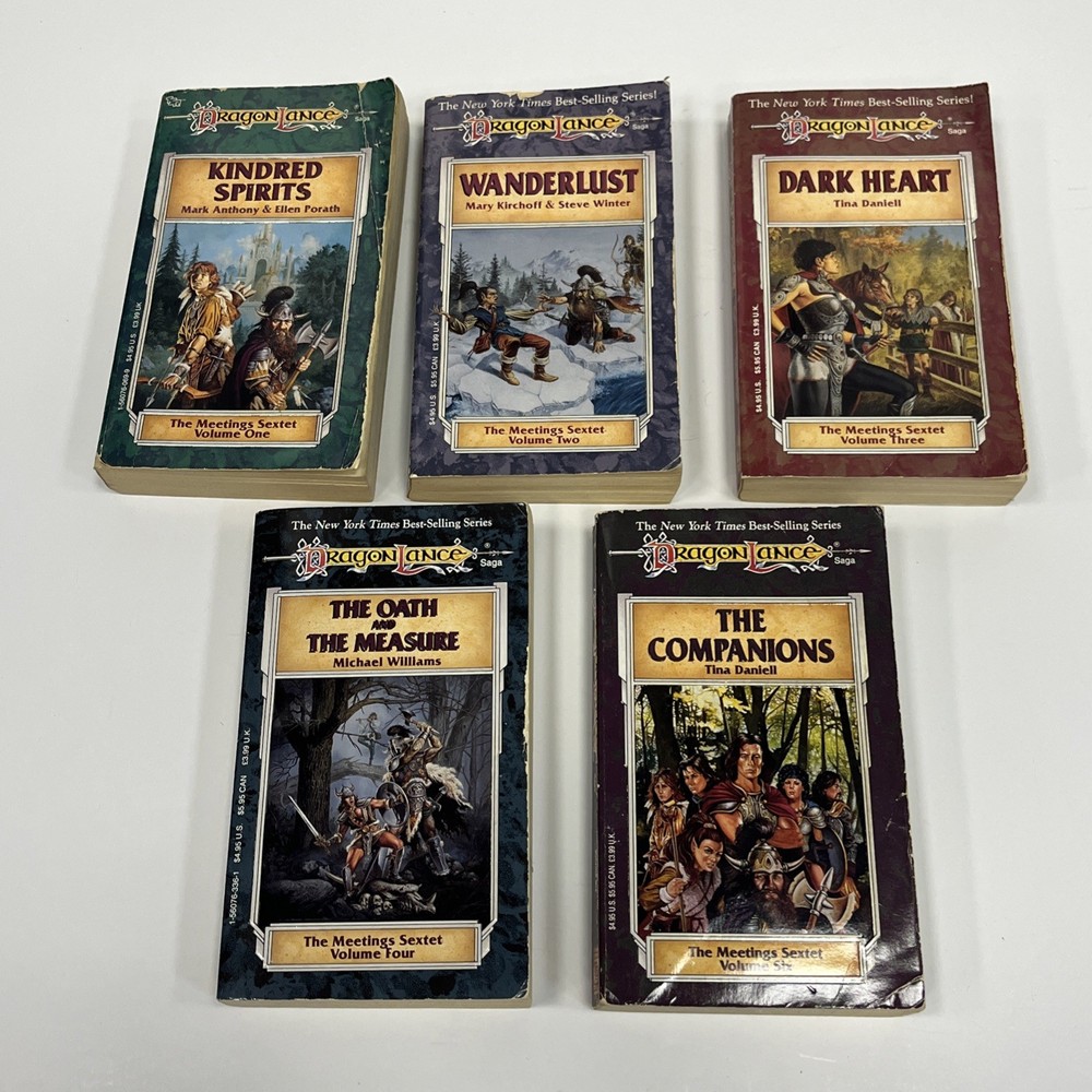 Dragonlance Saga The Meeting Sextet Volume 1 2 3 4 6 D&D Novel Book Lot
