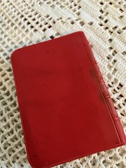VTG RED PLASTIC COVER New Testament Bible ZONDERVAN Pocket Version KJV 4″X 2.75″