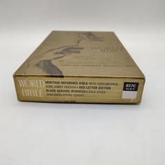 World Heritage Reference Bible KJV 1970s MOROCCO LEATHER Red Letter 857C