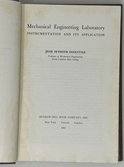 VTG Mechanical Engineering Laboratory by Jesse Doolittle – 1957 HC McGraw-Hill