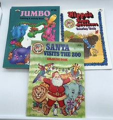 Vintage Coloring Books Lot 1980’s & 1990s Sesame Street Santa Animals NOS & USED