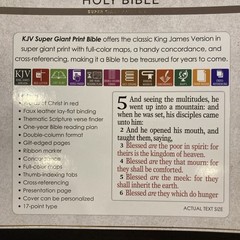KJV Super Giant Print Bible – 17pt font ~ Faux Leather ~ Red Letter ~ Indexed