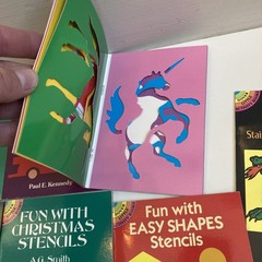 Vintage Dover Stencil Books 10 In Lot Plus One Stained Glass Coloring Book