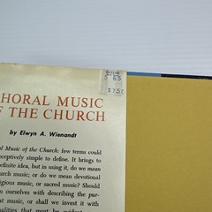 Choral Music of the Church Elwyn A. Wienandt 1965 Hardcover The Free Press
