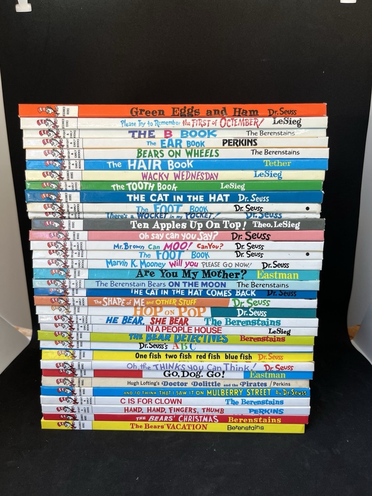 Dr Seuss Beginner Books Huge Lot (34) Hardcovers Cat In The Hat Learning Library