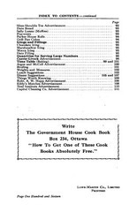 1915 Government House Vintage Cook Book 120 Pages