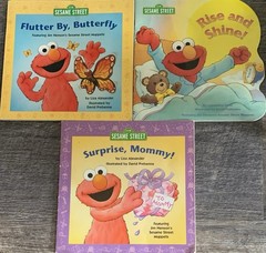 RARE! Lot Of 3: 1st Vtg Trade PB Ed. Jim Henson’s CTW Elmo Books Set; ACCEPTABLE