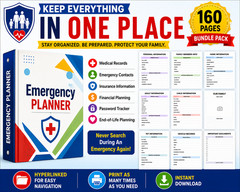 DIGITAL CONTENT- Emergency Binder Printable | End of Life Planner | Household Fa