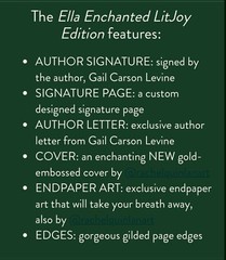 SIGNED Ella Enchanted by Gail Carson Levine LITJOY SPECIAL EDITION Gilded Edges