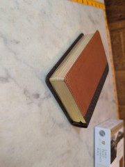 HCSB Large Print Compact Red Letter Bible Brown/Tan LeatherTouch by Holman