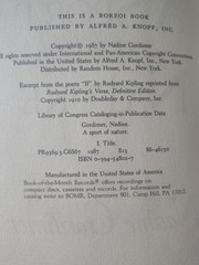 A Sport of Nature by Nadine Gordimer (1987)