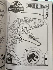 Jurassic World Three Books in One NEW Coloring Color & Trace Color by Number
