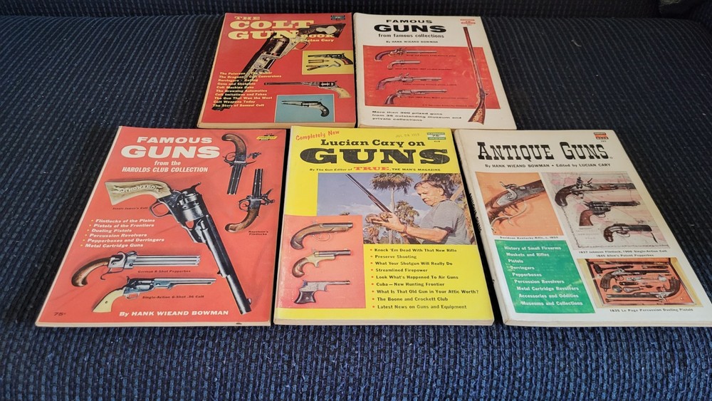 Lot of 5 Vintage Fawcett Books 323, 331, 418, 477, And 518 Gun Clection Books