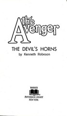 The Devil’s Horns (The Avenger #4) (1972), Kenneth Robeson, Vintage PB Good