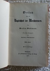 Versuch über die Ungleichheit Der Menschenracen, Gobineau, Volumes 1 & II, 1922