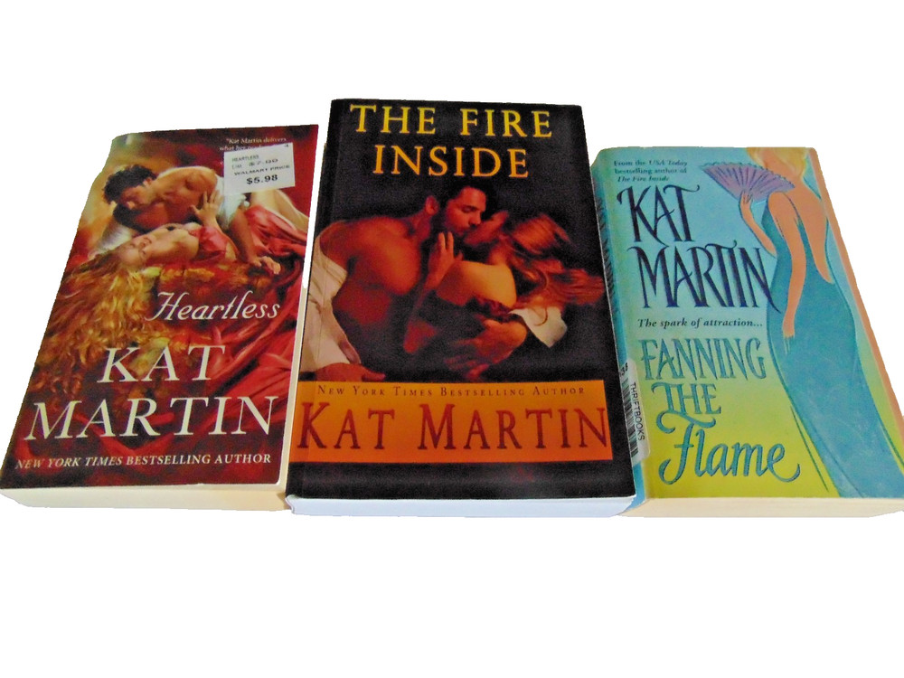 Complete Series Set Heartless/Fire Series by Kat Martin 2 MM & 1 Trade Paperback