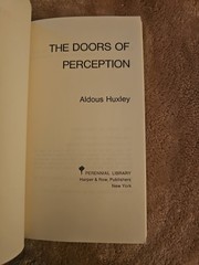 Aldous Huxley Doors of Perception 1970 Perennial Psychedelic Pat Steir Cover