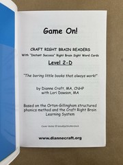 Craft Right Brain Readers: Level 2B 2C 2D, Homeschool, Reading, Phonics, PB