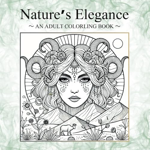 Nature’s Elegance Adult Coloring Book New 216x216mm Relaxation Art Therapy