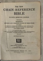 The New Chain Reference Bible Thompson 4th Improved Edition B B Kirkbride 1964