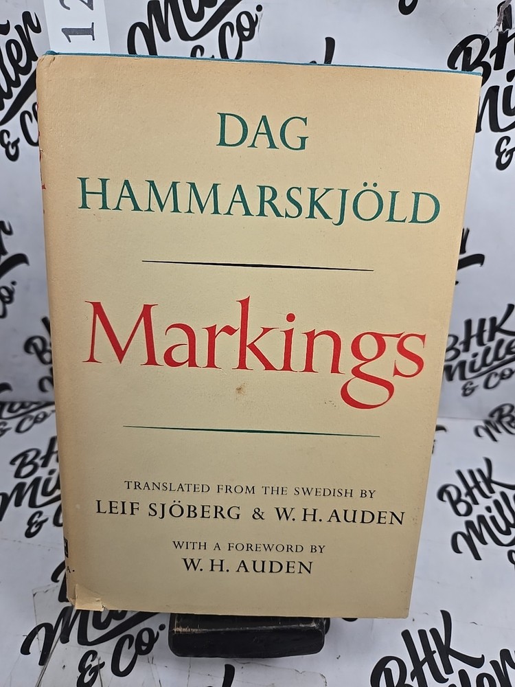 MARKINGS by Dag Hammarskjold (Hardcover/DJ/Borzoi Book) 1965
