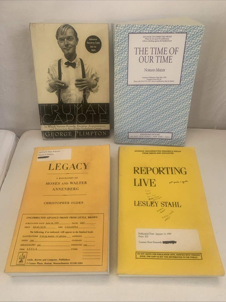 Lot of 4 Advanced Uncorrected Proofs Various Authors.