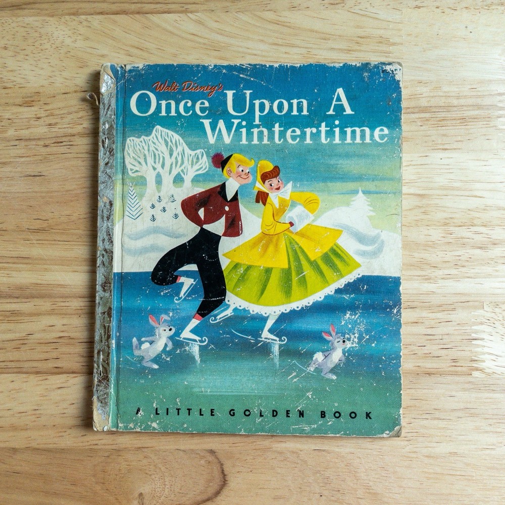 Once Upon A Wintertime Walt Disney Little Golden Book 1950 1st Ed A D12 Vintage