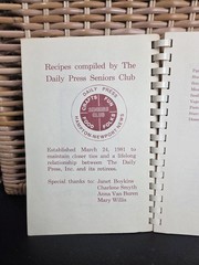 Daily Press Seniors Club Cookbook 1980s Hampton Newport News Virginia Spiral